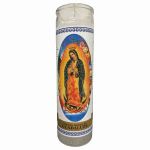 Virgin Guadalupe Labeled 7 Day Candle, White